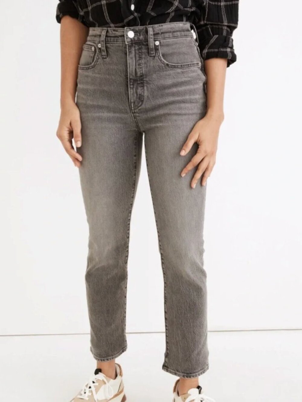 Madewell Slim Demi Bootcut High Rise Stretch Denim Jeans Brookford Grey, sz 28
